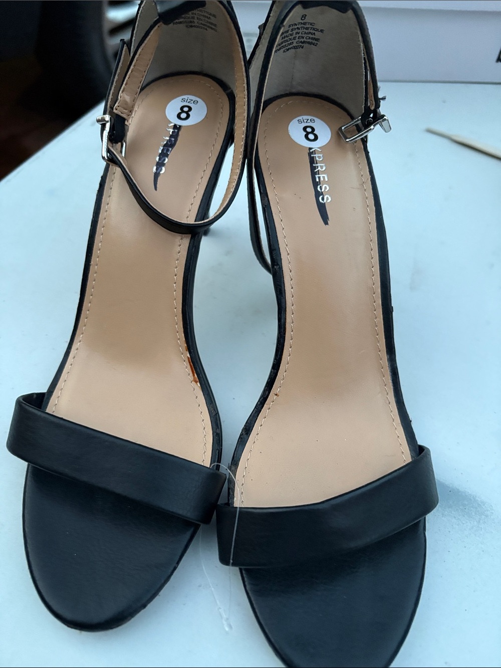 Express Black Ankle-Strap Heels
